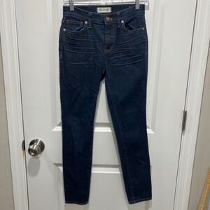 Madewell Womens High Riser Skinny Jeans Dark Indigo Blue Size 25